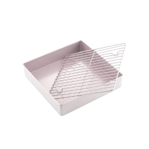 Chefmade Master Non-Stick Deep Square Cake Pan 11" With Inner Rack L28.6xW28.6xH6xm, Champagne Gold