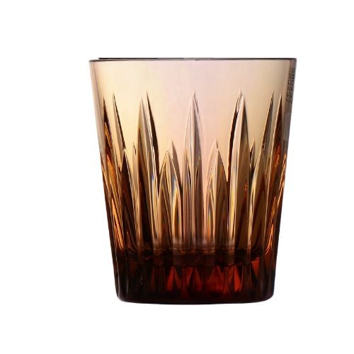 Polycarbonate O/Fashion Tumbler 220ml, Stripe Transparent Amber