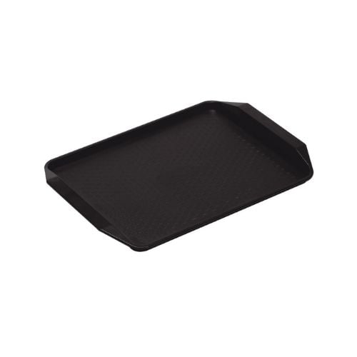 ABS/TPR Rectangle Non-Slip Tray L43xW30.5xH3.2cm, Black