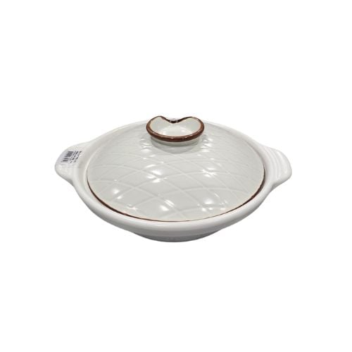 Cerabon Japanese Shallow Casserole/Claypot With Cover 10", Ø25xH8.6cm,2.2L