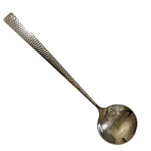 Stainless Steel Solid Ladle L30cm, Hammered Finish Handle