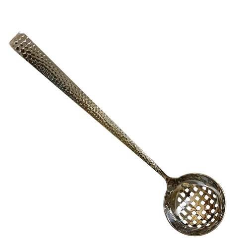 Stainless Steel Perforated Soup Ladle L30cm, Hammered Finish Handle