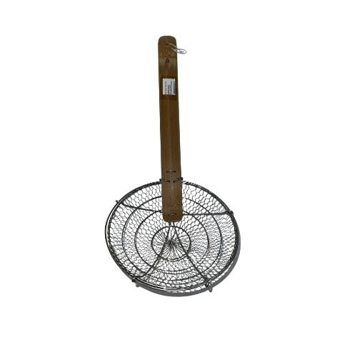 Stainless Steel Chinese Strainer With Bamboo Handle Ø9"