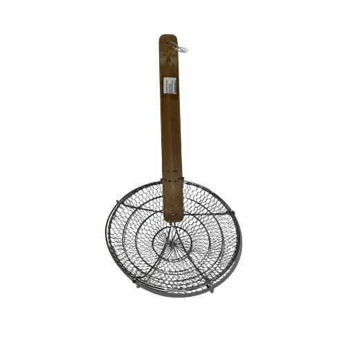 Stainless Steel Chinese Strainer With Bamboo Handle Ø10"