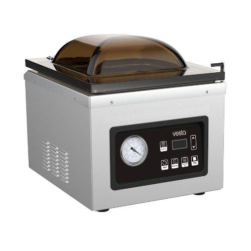 Vesta Table Chamber Vacuum Machine With Chamber Dim: L30xW35xH8cm, 220-240V/50Hz/950W, Oil Pump, 30cm Seal Bar, Pressure: -1012 mbar ==1 Year Warranty==