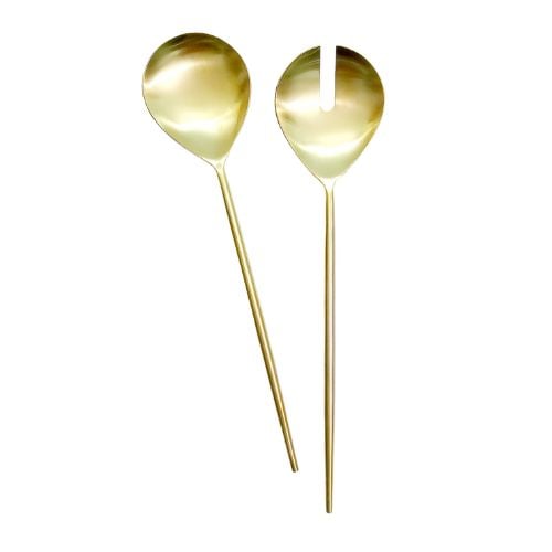 Steelcraft By Safico Set of 2Pcs Stainless Steel Salad Server L27.9cm, Matt PVD Gold Finish