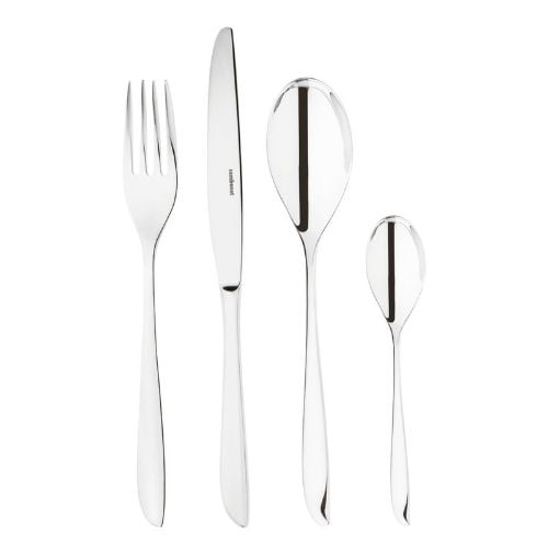 Sambonet Stainless Steel Cutlery Set, 24 Pieces, Mirror Finish, Leaf