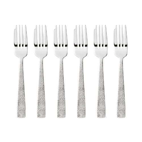 Sambonet 18/10 Stainless Steel Cake Forks Set, 6 Pieces, Mirror Finish, Siena