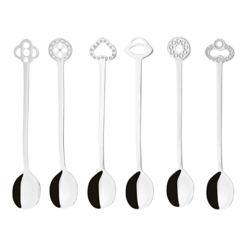 Sambonet Stainless Steel Spoons Set, 6 Pieces, Mirror Finish, New Oriental, Living