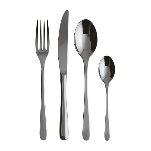 Sambonet Stainless Steel Cutlery Set, 24 Pieces, Mirror PVD 2Black, Taste