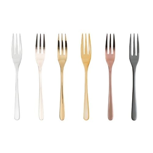 Sambonet Stainless Steel Pastry Forks Set, 6 Pieces, Mirror PVD Multi Colour, Taste