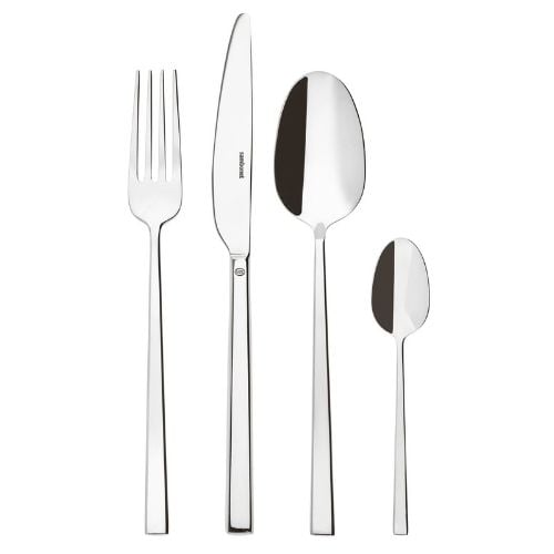 Sambonet 18/10 Stainless Steel Cutlery Set, 24 Pieces, Mirror Finish, Rock