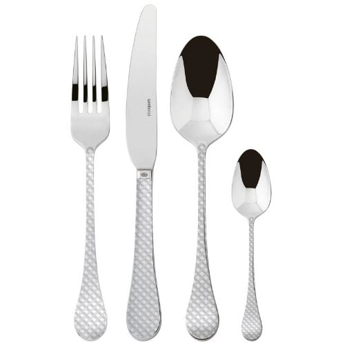 Sambonet 18/10 Stainless Steel Cutlery Set, 24 Pieces,, Mirror Finish, Taomina