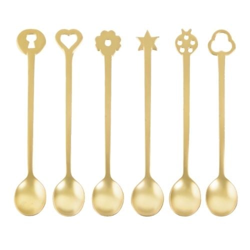 Sambonet Stainless Steel Spoons Set, 6 Pieces, Antique PVD Gold, Living