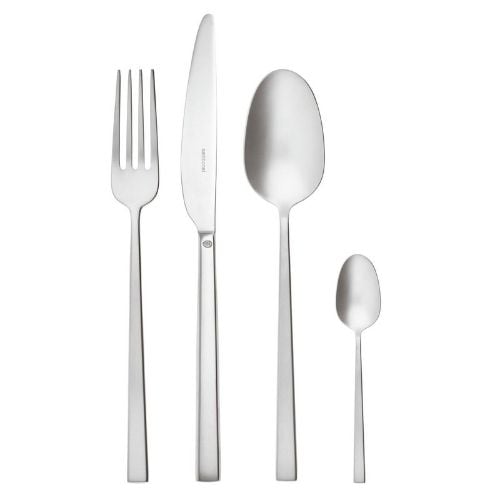 Sambonet 18/10 Stainless Steel Cutlery Set, 24 Pieces, Antique Steel, Rock