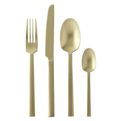 Sambonet Stainless Steel Cutlery Set, 24 Pieces, Antique PVD Champagne, Neutra