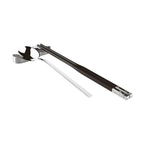 Sambonet Stainless Steel Chopsticks & Spoon With Holder Set, 3 Pieces, Marco Polo