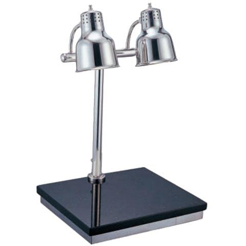 Stainless Steel Single Pole Double Head W/Marble Board Carving Station (Bulb Included)