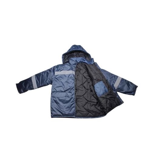 THERMAL PARKA JACKET WITH HOOD & REFELECTIVE STRIPES AROUND SLEEVES