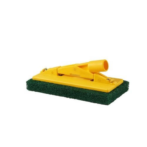 Vicando Scouring Pad Brushes Optional With Pole L23xW9.5xH8cm, Yellow