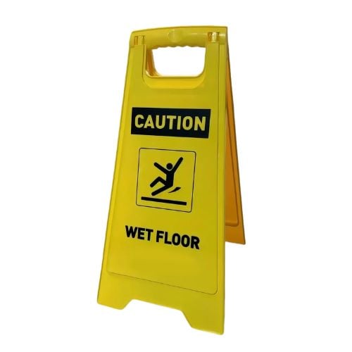 Vicando Floor Sign With "Wet Floor" Imprint, L29.8xW2xH62cm, Yellow