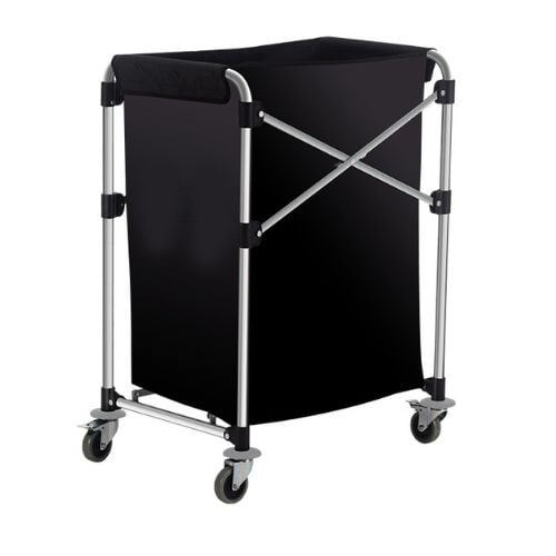 Vicando Collapsible Laundry Cart L66xW49.5xH86cm, 150L, Load Weight: 100kgs, Black