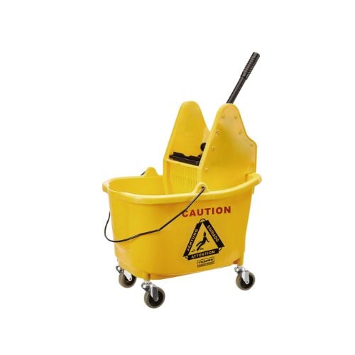 Vicando Mop Bucket W/Side Press Wringer Combo L51xW38xH86.5cm, 33L, Yellow