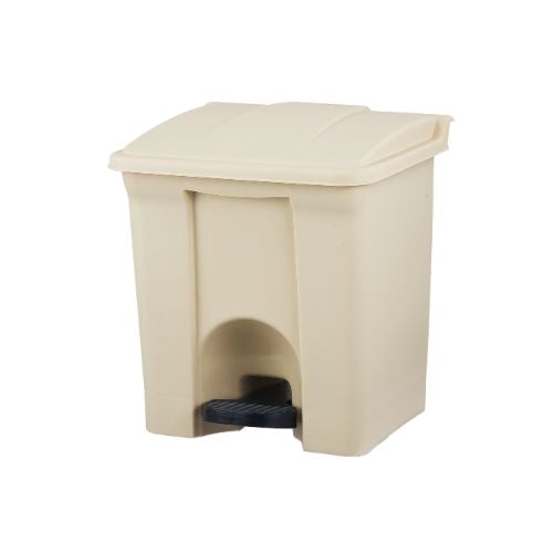 Vicando Plastic Rectangle Step-On Container / Pedal Bin L40xW38xH44cm, 30L/8Gal, Beige