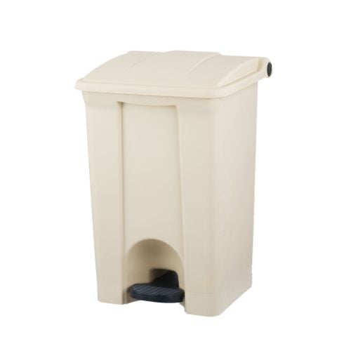 Vicando Plastic Rectangle Step-On Container / Pedal Bin L40xW38xH60cm, 45L/12Gal, Beige