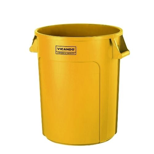=FHA= Vicando Round Huskee Container Ø55.7xH69.3cm, 121.1L/32Gal.,Yellow