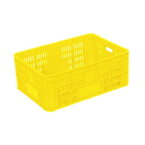 Standard Plastic Stackable Container/Basket L61.4xW42.5xH24.4cm, 53L, Yellow