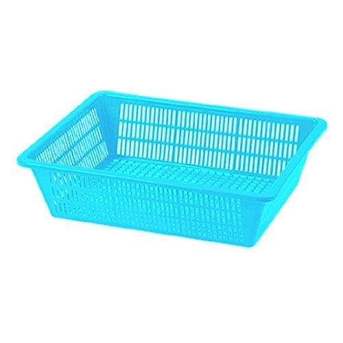 Plastic Rectangle Colander L22xW27xH7cm, Blue