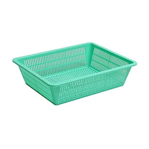 Plastic Rectangle Colander L22xW27xH7cm, Green