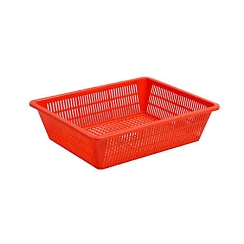 Plastic Rectangle Colander L22xW27xH7cm, Red