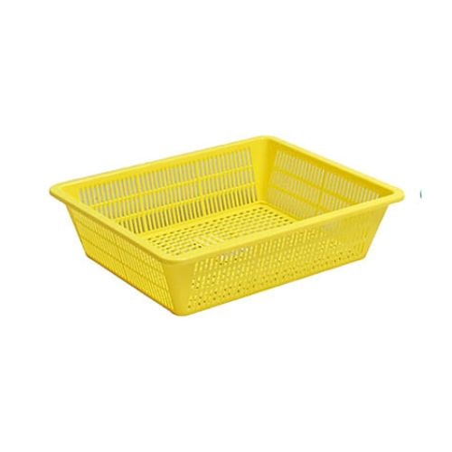 Plastic Rectangle Colander L22xW27xH7cm, Yellow