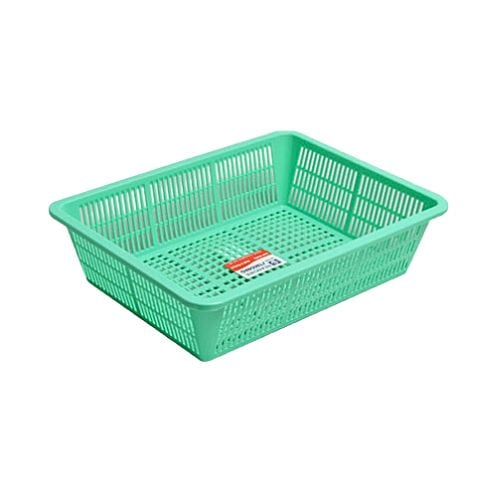 Plastic Rectangle Colander L25.5xW33.4xH8.3cm, Green