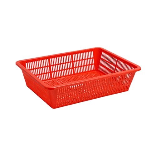 Plastic Rectangle Colander L25.5xW33.4xH8.3cm, Red