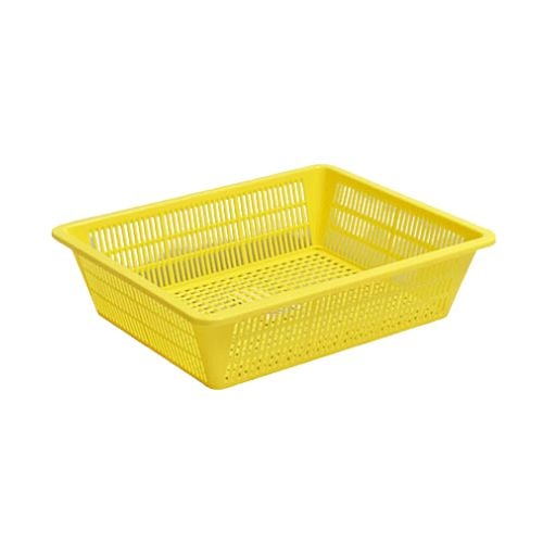 Plastic Rectangle Colander L25.5xW33.4xH8.3cm, Yellow