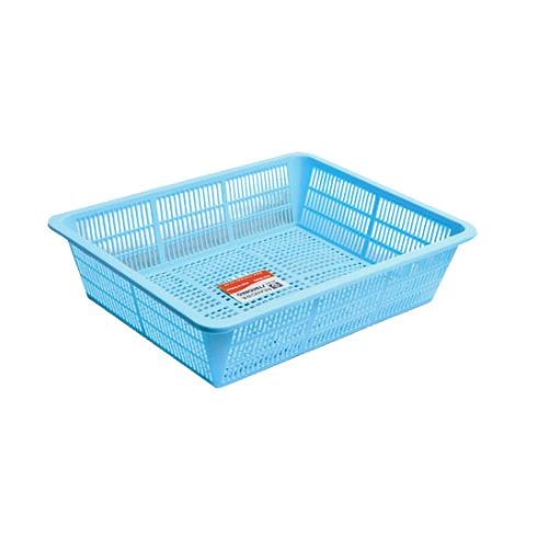 Plastic Rectangle Colander L32.3xW40.3xH10cm, Blue