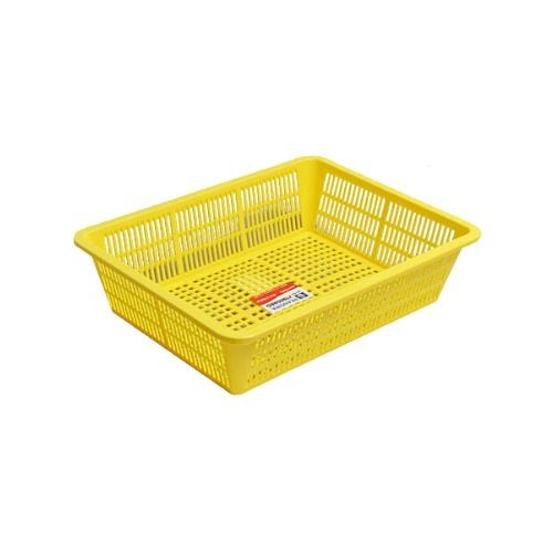 Plastic Rectangle Colander L32.3xW40.3xH10cm, Yellow