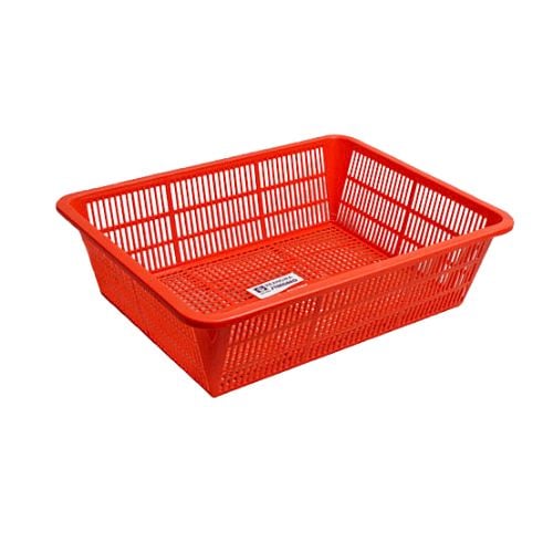 Plastic Rectangle Colander L35xW45.2xH12.5cm, Red