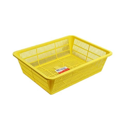 Plastic Rectangle Colander L35xW45.2xH12.5cm, Yellow