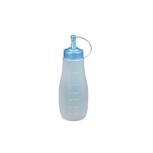 Plastic Squeeze Bottle With Attached Lid Ø6.6xH19cm, 12Oz, Blue