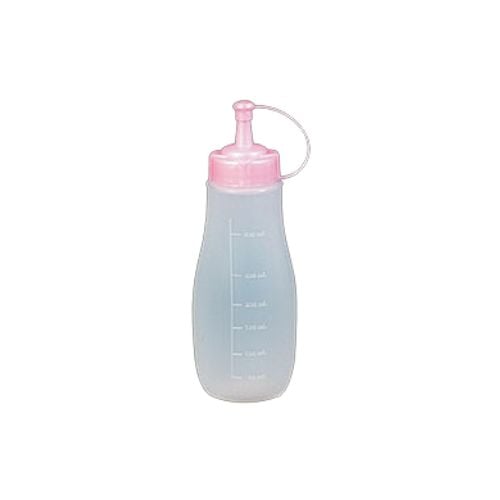 Plastic Squeeze Bottle With Attached Lid Ø6.6xH19cm, 12Oz, Pink