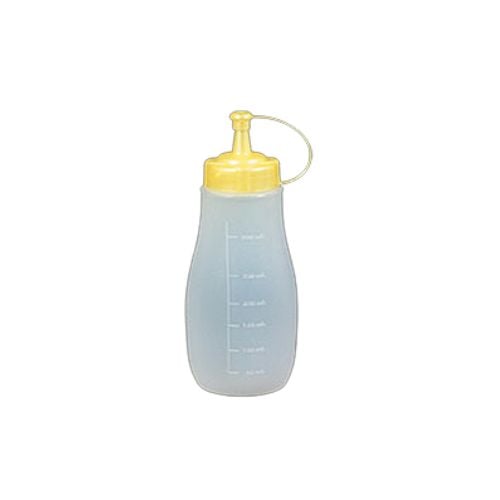 Plastic Squeeze Bottle With Attached Lid Ø6.6xH19cm, 12Oz, Yellow