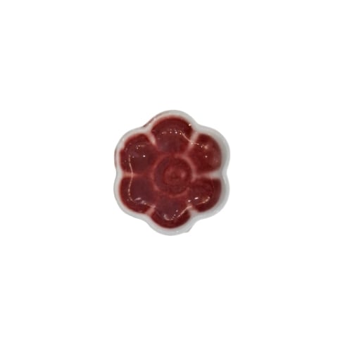 Ceramic Flower Shape Sauce Dish Ø7.5xH3cm, Red