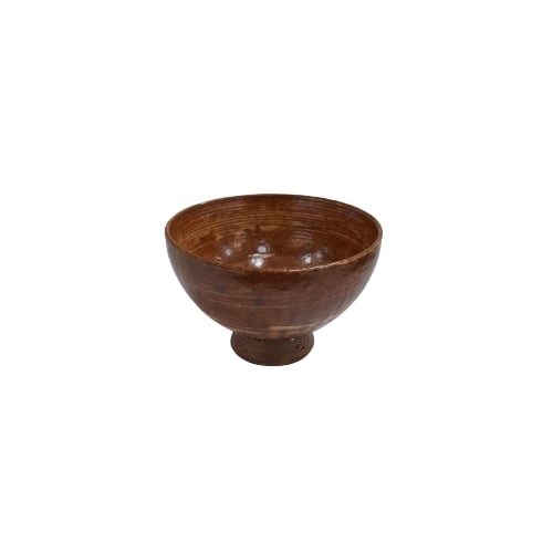 Ceramic Round Bowl Ø13xH9cm, Brown