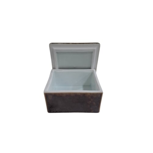 Ceramic Square Food Container With Lid L9.5xW9.5xH5cm, Black