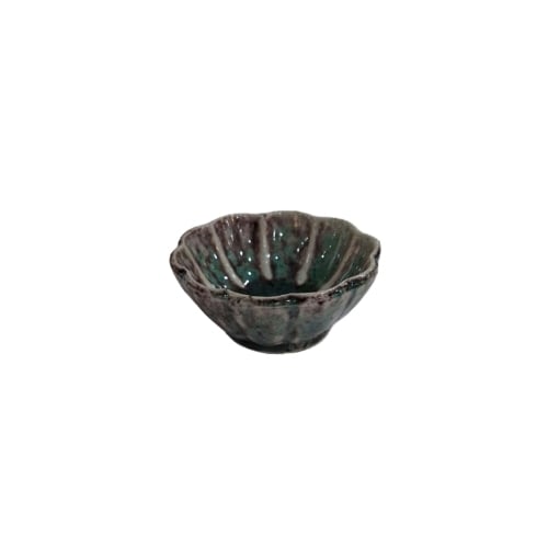 Ceramic Flower Shape Plate Ø7.5xH3.5cm, Green