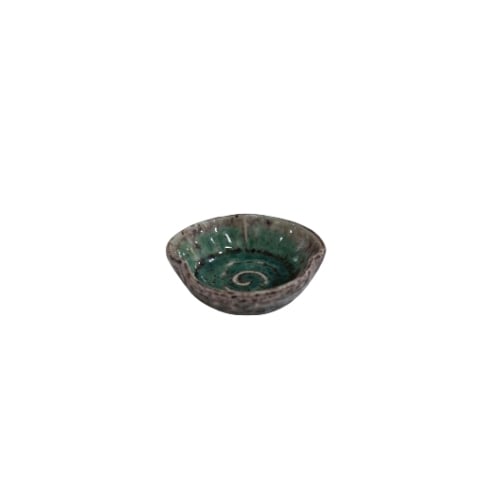 Ceramic 3-Sided Leaf Shape Plate L6xW6xH2cm, Green